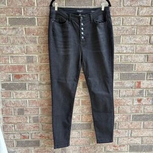 Judy Blue Women's Black‎ Skinny Jeans 13/31,High Rise Button Fly Stretch Denim